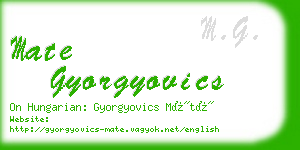 mate gyorgyovics business card